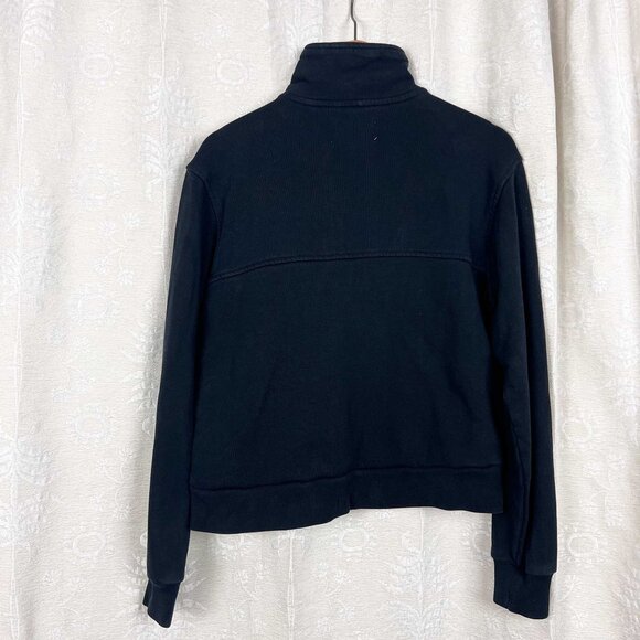 Everlane The Track Half-Zip sweatshirt black organic cotton cropped top - Picture 5 of 8